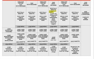 Planning du stage