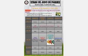 ANNULER Stage Judo Saint-Raphael