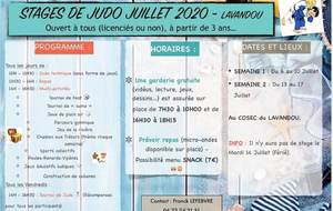 Stage Judo Le Lavandou Ete Juillet 2020